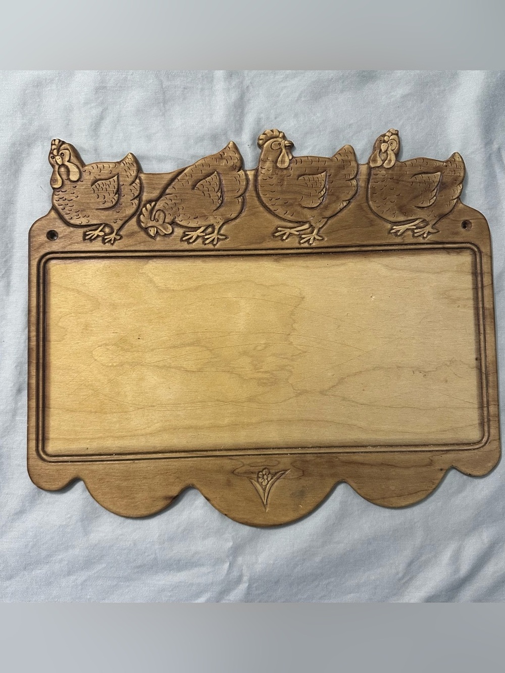 VTG Wooden Chicken Sign Blank Carved Hen Plaque Wall Hanging Farmhouse DIY Craft